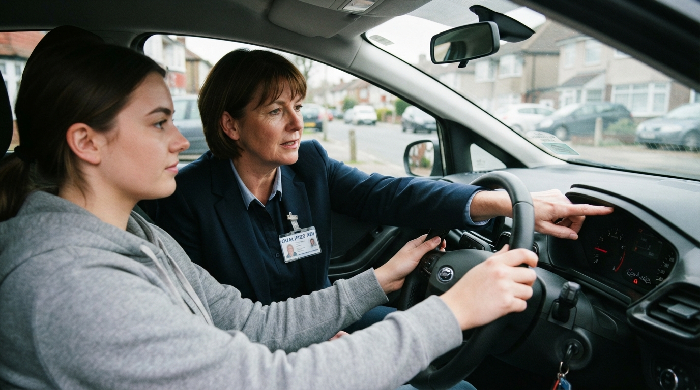 ADI driving instructor with pupil